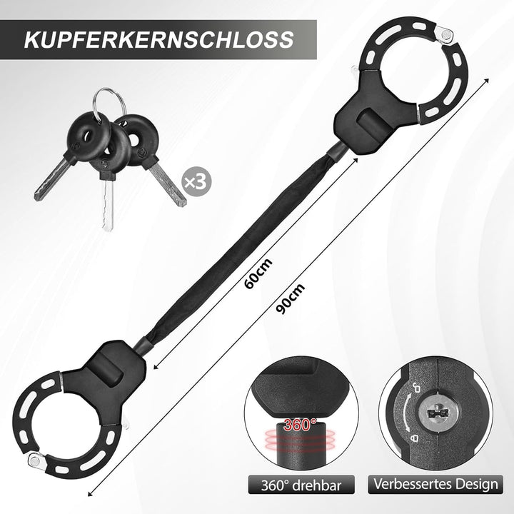 E Scooter Schloss, Handschellenschloss, Escooter Schlöss Diebstahl Sicher, E Scooter Schloss Hohe Si
