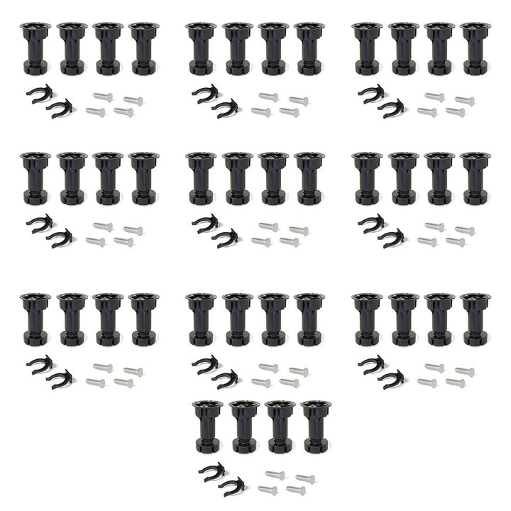 Emuca 2032617 Set aus 10 Sätzen aus 4 regulierbaren Füssen für Küche/Bad mit Zubehör Höhe 148-165mm