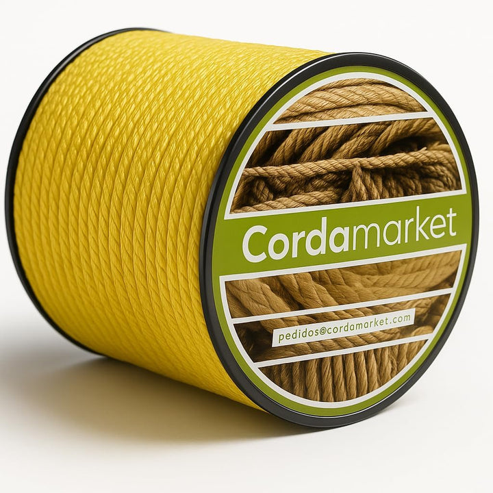 Cordamarket Seil, Dyneema, 4 mm, Unisex, für Erwachsene, Unisex-Erwachsene 4mm a 25mts Gelb, 4mm a 2