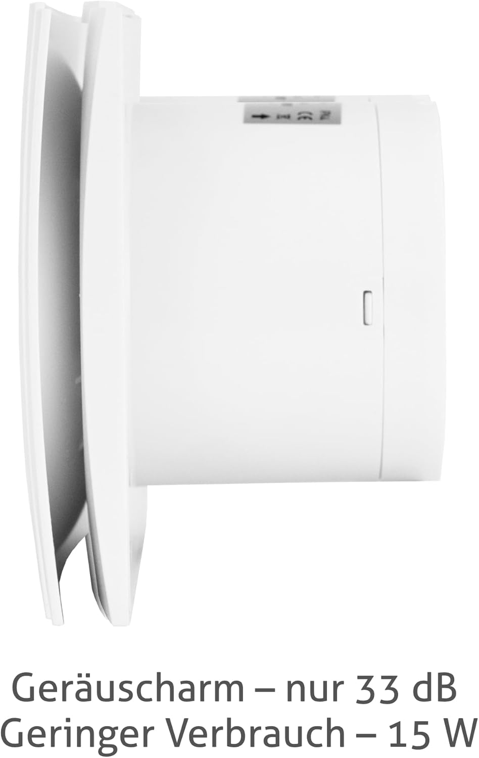 Turbionaire RING 100 SW Badlüfter Fan, Doppelte Ansaugung und Vorderseite, 100 mm, Weiss, Nichtrückk
