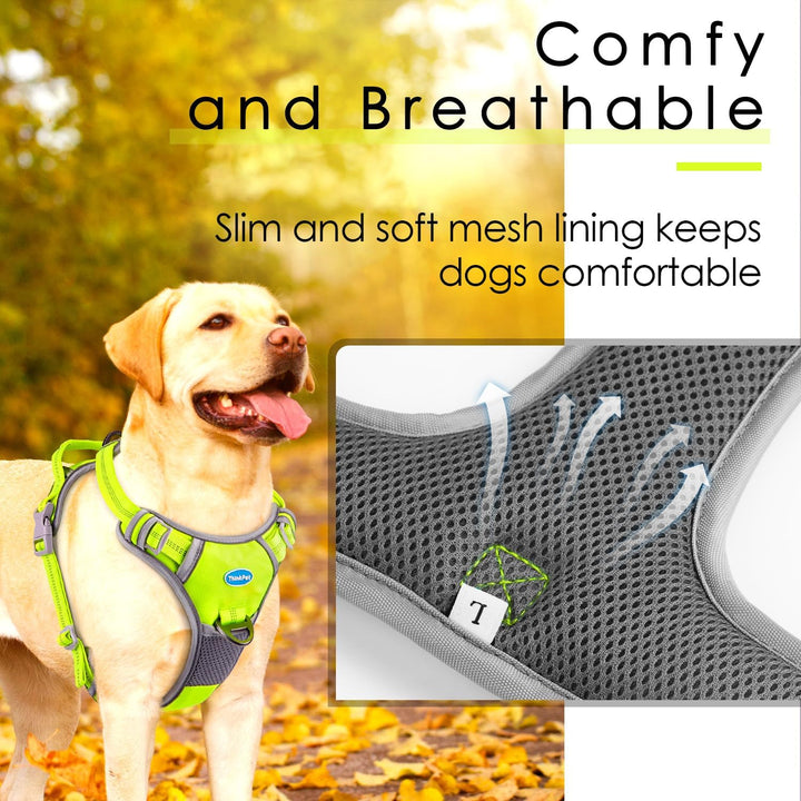 ThinkPet No-Pull Hundegeschirr, Atmungsaktiv Brustgeschirr für Kleine Mittlere Grosse Hunde, Einstel