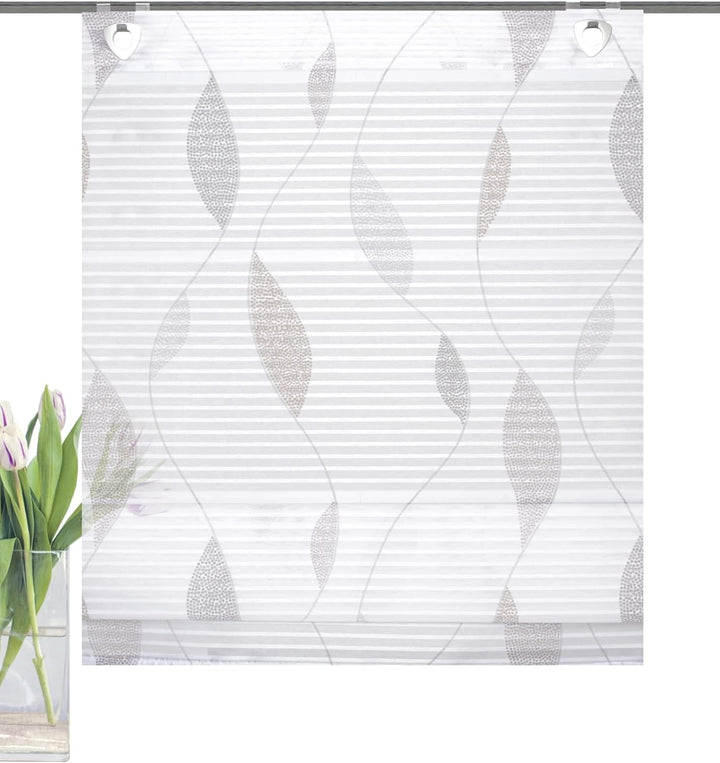 Home Fashion Magnetrollo Querstreifen Digitaldruck Paolo, Stein, 130 X 80 cm