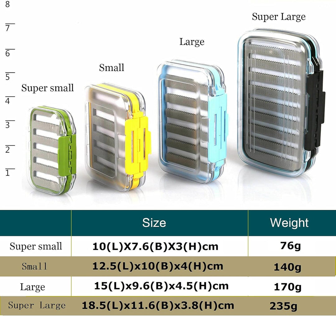 Maximumcatch Zweiseitige wasserdichte Fliegenbox mit Schlitz Foam Fliegenfischen Box in 4 Grössen (S