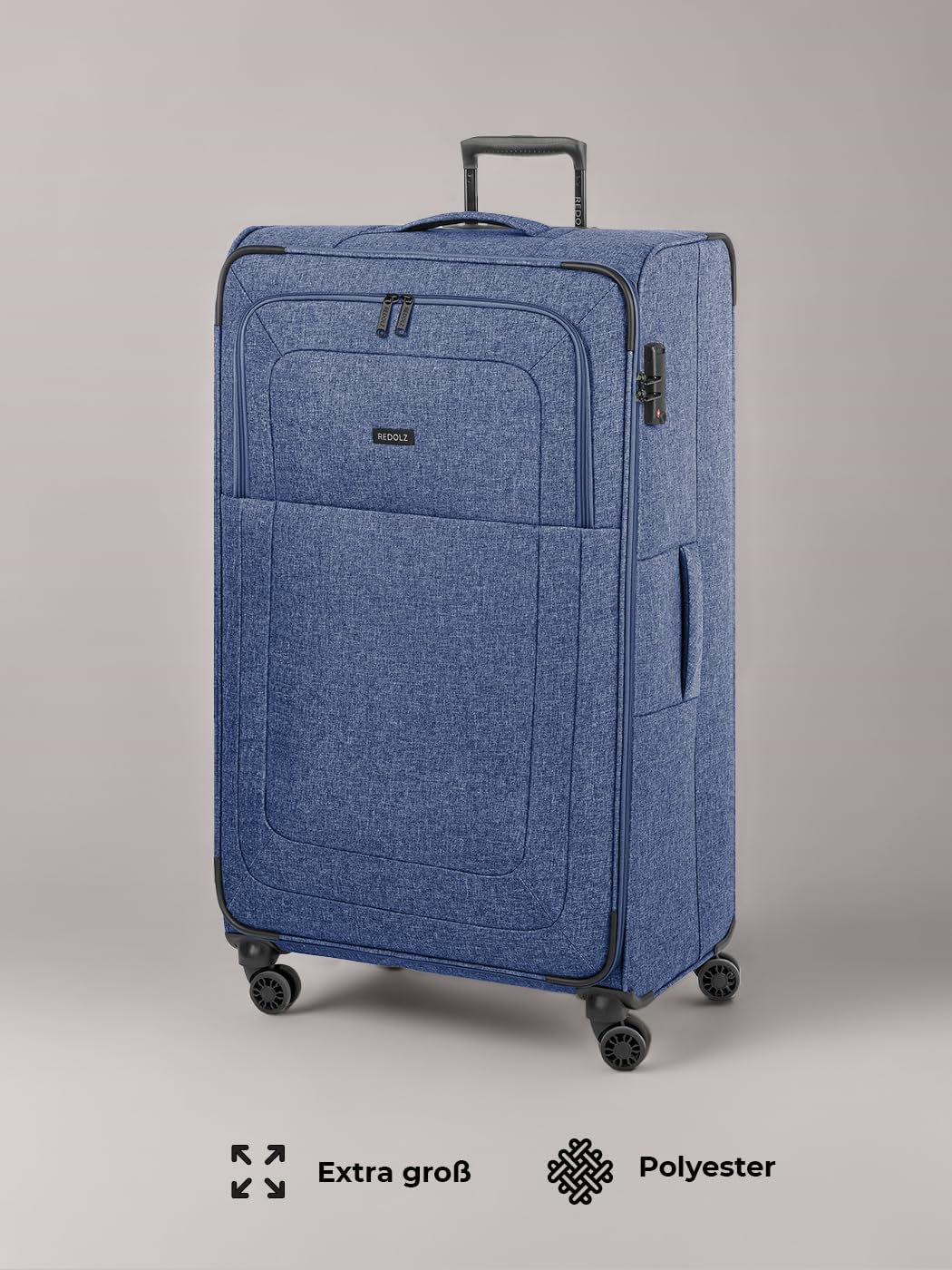 REDOLZ XL Jumbo 4-Rollen Koffer sehr gross 52 x 30 x 90 cm [Sondergrösse] Check-in Trolley mit TSA-S