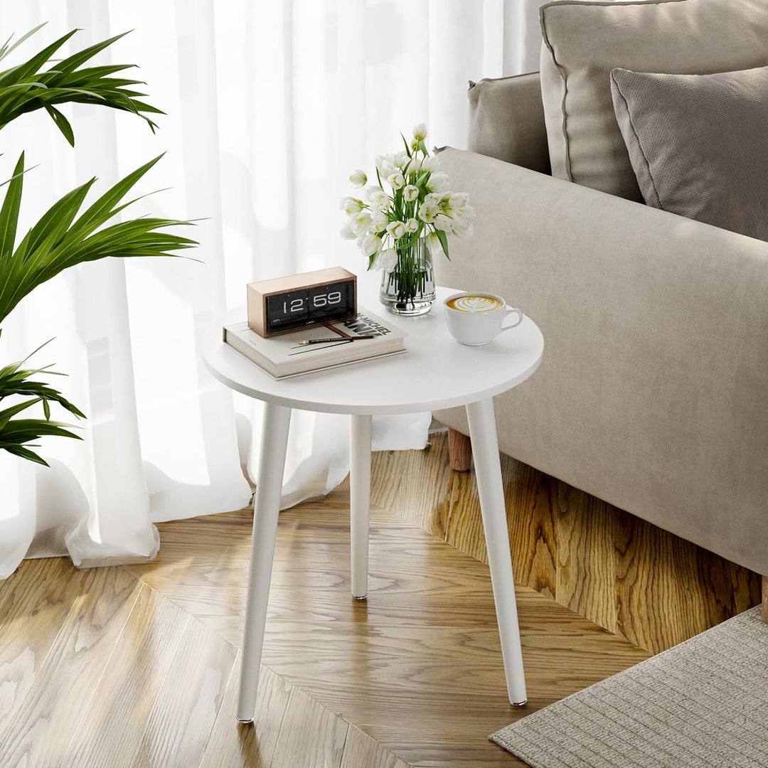 APICIZON Beistelltisch, Couchtisch rund Ø 42 cm, Höhe 51 cm, Sofatisch mit Beinen aus Massivholz, Sk