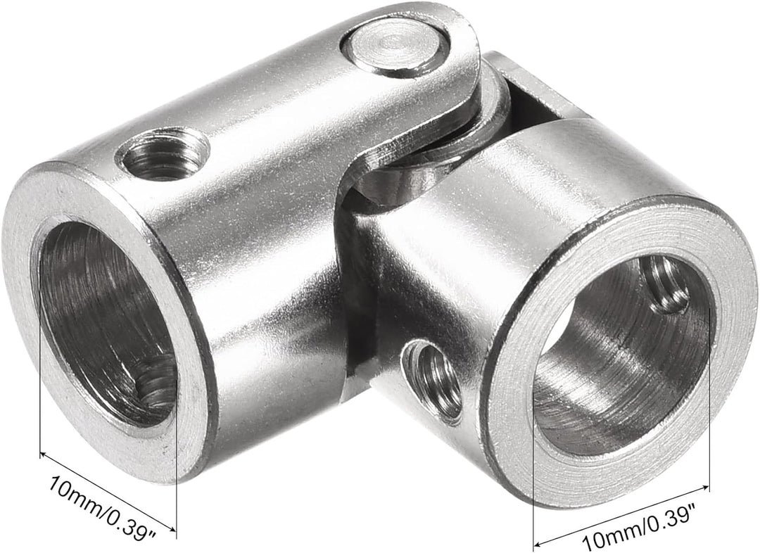 sourcing map 2 Stück Drehbare Kreuzgelenk Wellenkupplung 10mm bis 10mm Innendurchm. L35 x D16 mit Sc