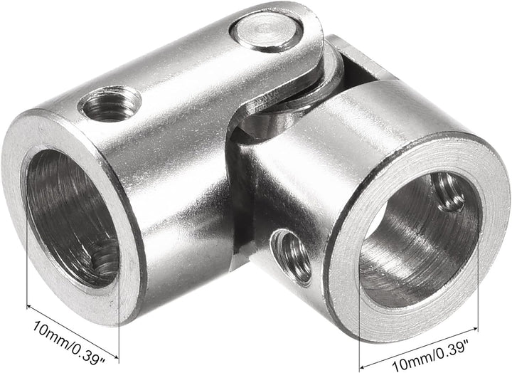 sourcing map 2 Stück Drehbare Kreuzgelenk Wellenkupplung 10mm bis 10mm Innendurchm. L35 x D16 mit Sc