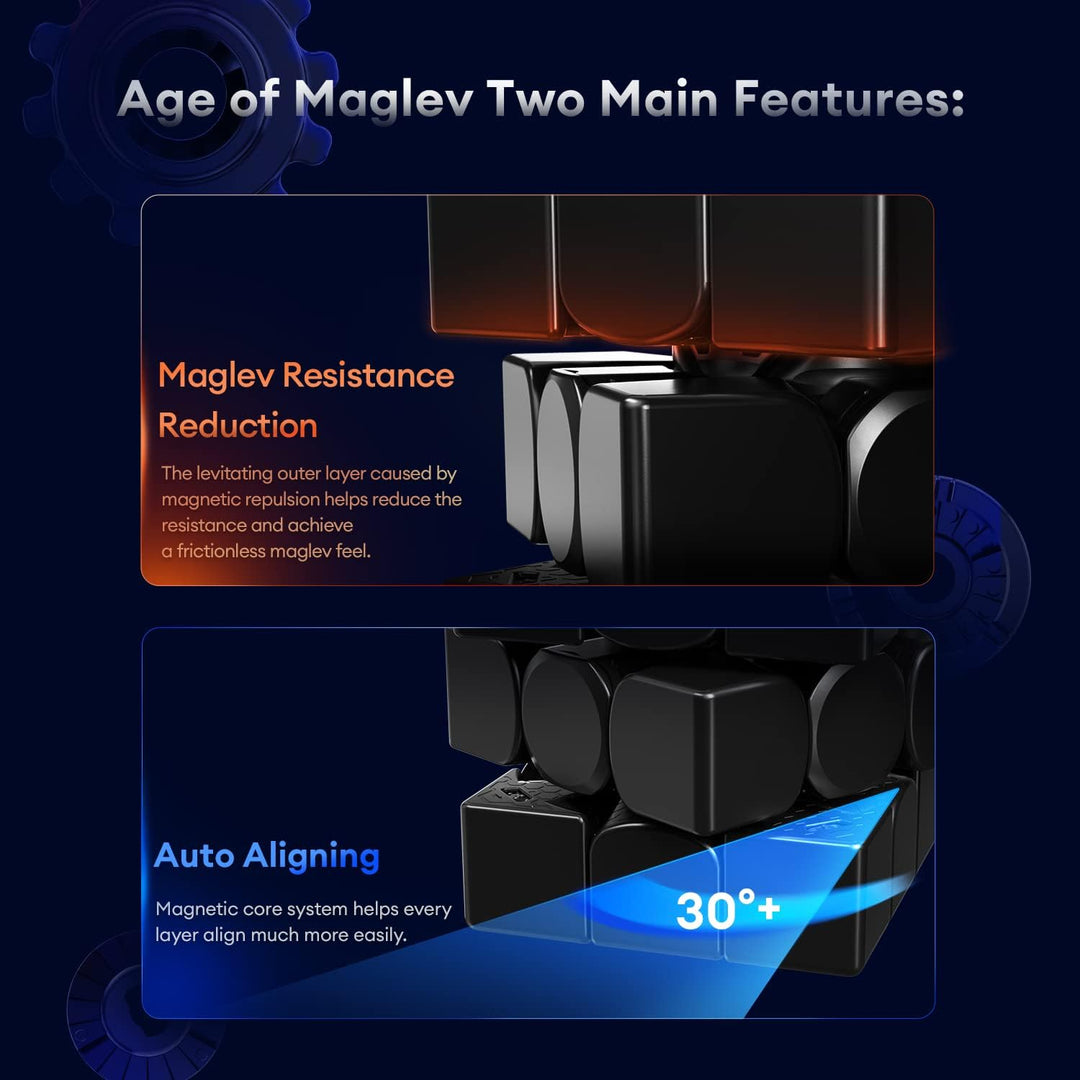GAN 13 Maglev UV Coated, Magnetic Speed Cube 3x3 Stickerless 56mm Magnets Magic Cube Puzzle Toys, GA