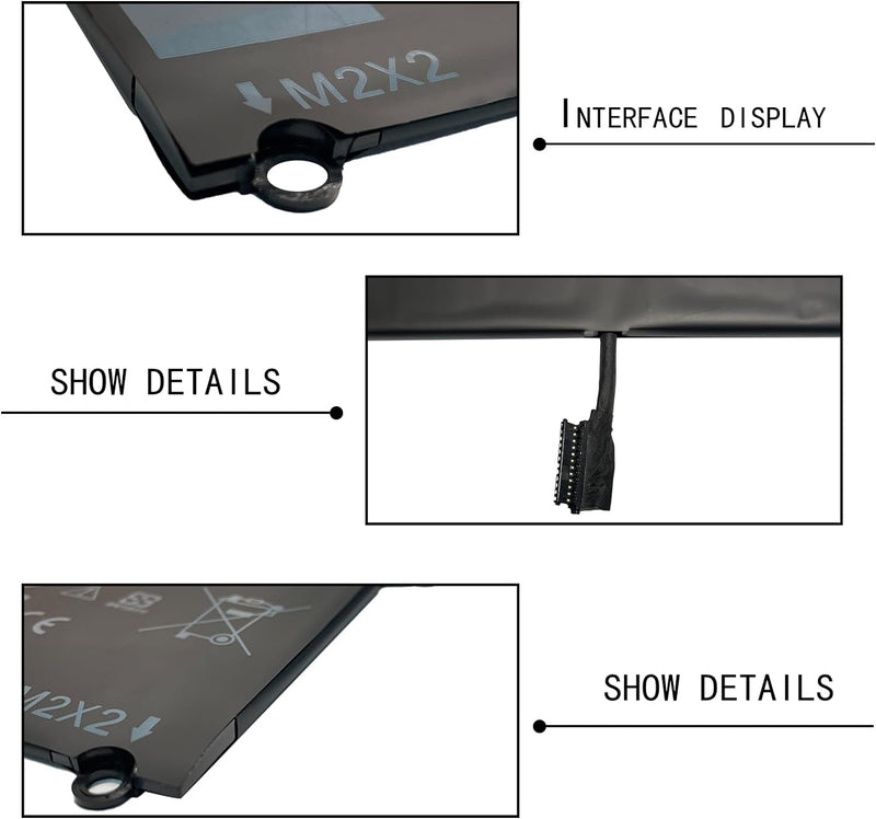 DXGH8 G8VCF H754V 0H754V P82G001 Laptop Batterie Ersatz für Dell XPS 13 9370 9380 Inspiron 13 7390 7