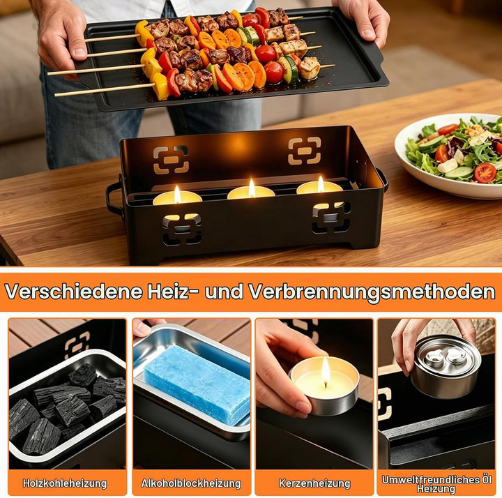 BBQ Warmhalteplatte, Aluminium Grill Heizplatte Antihaft Speisenwärmer Grill Warmhaltebehälter Speis