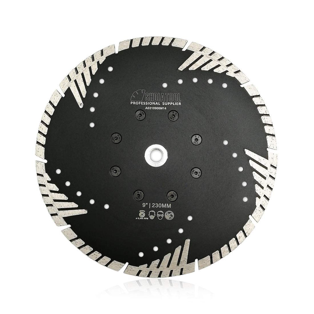 SHDIATOOL Diamant-Trennscheibe 230mm mit Turbo Schrägen Schutzzähnen für Beton Backstein Fliese Gran