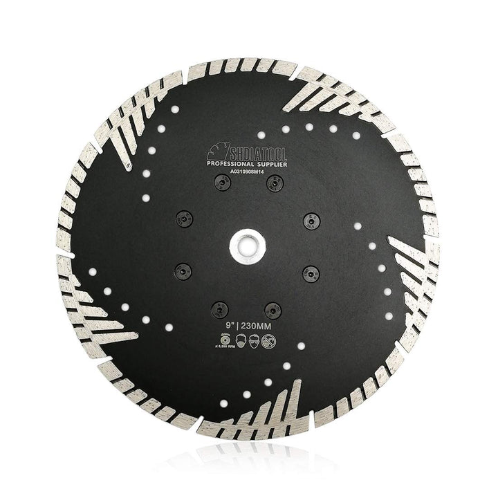 SHDIATOOL Diamant-Trennscheibe 230mm mit Turbo Schrägen Schutzzähnen für Beton Backstein Fliese Gran