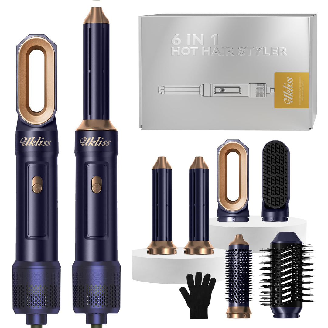 UKLISS Hairstyler 6 in 1, Haarstyler &amp; Airbrush Set: Airstyler, 1000W Hair Dryer, Rundbürstenföhn, W