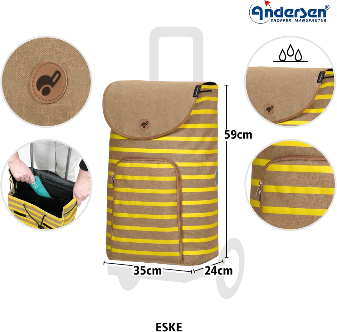 Andersen Einkaufstrolley Ersatztasche - 47 Liter - Fronttasche - extra Innenfach - wasserabweisend -
