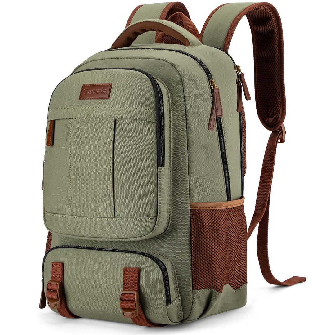 Tzowla Canvas Laptop Rucksack aus Segeltuch,Reise Backpack Tasche Herren und Damen,Arbeit Reiserucks