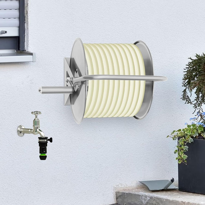 Schlauchaufroller Edelstahl Gartenschlauch Aufroller Wasserschlauch Trommel Schlauchtrommel Wasser S