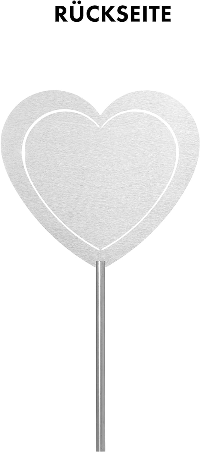 DOLORINO Grabstecker Edelstahl Herz &