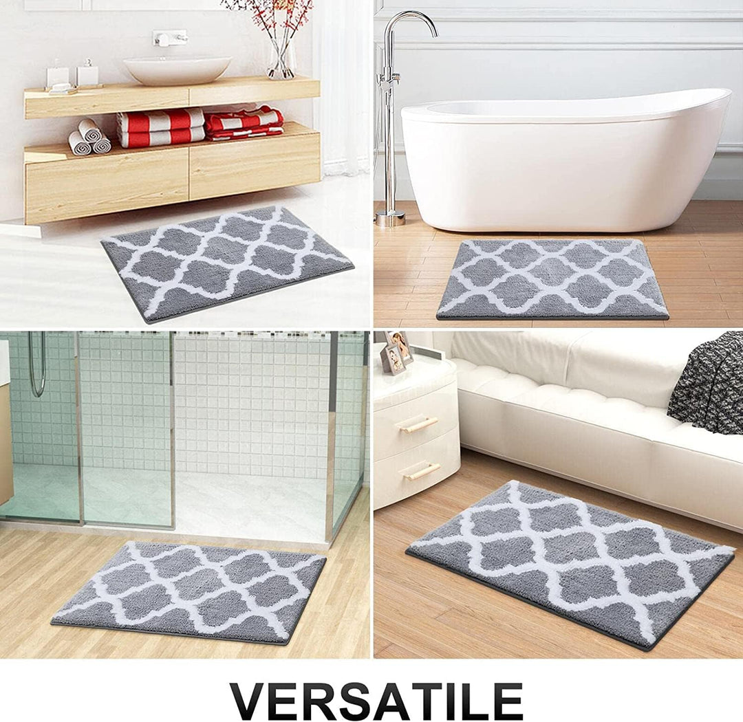 Homaxy rutschfest Badematten Set 2 teilig Weich Hochflor Badezimmerteppich Set Mikrofaser Badvorlege
