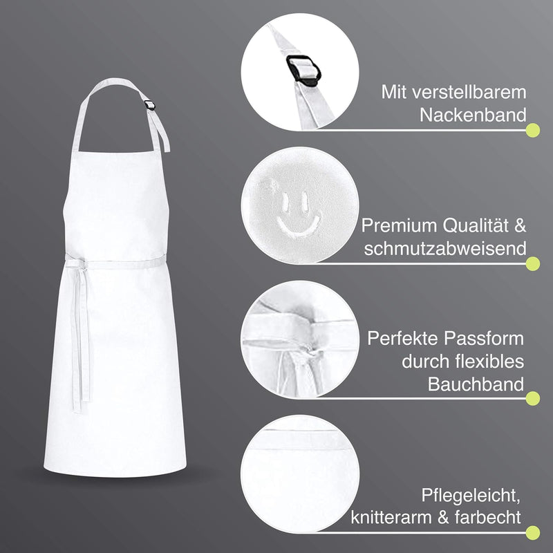 DESERMO 5er Set Premium Latzschürze 100x80cm (LXB) - Verstellbare Küchenschürze für Frau & Mann – Ko