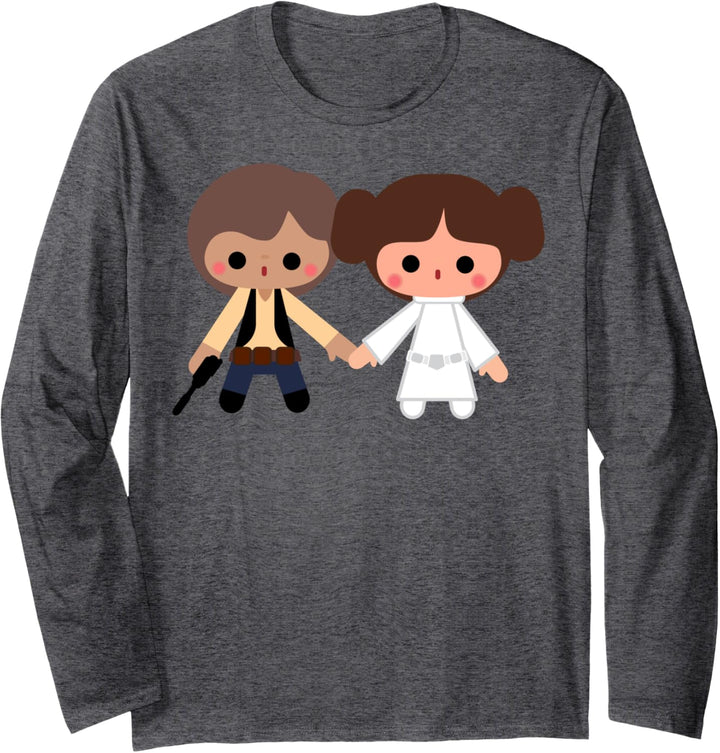 Star Wars Han & Leia Cute Cartoon Langarmshirt