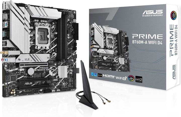 ASUS PRIME B760M-A WIFI D4 Gaming Mainboard Sockel Intel LGA 1700 (Intel B760, mATX, DDR4 Speicher,