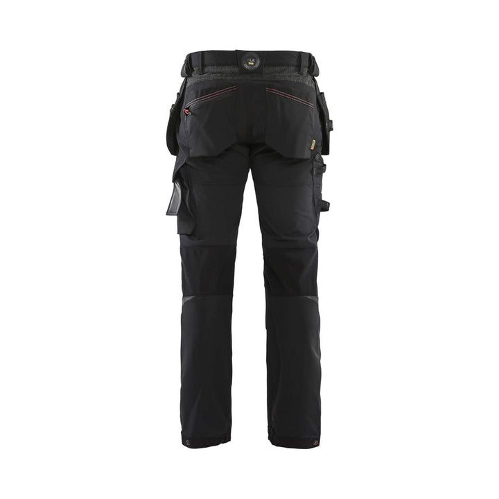 Blaklader 152216459956C56 4-Wege Stretch Handwerker Arbeitshose, Schwarz/Rot, Grösse C56