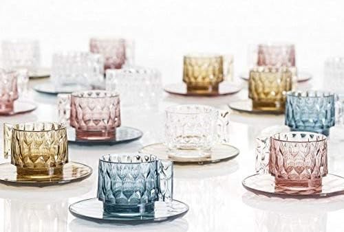 Kartell Jellies Family Tasse & Untertasse transparent Klar Kaffee-Set Glasklar, Kaffee-Set Glasklar