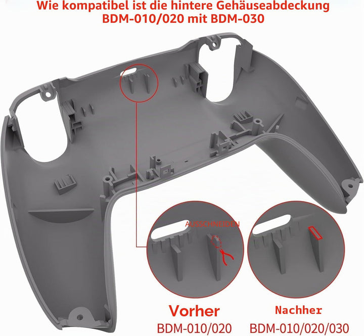 eXtremeRate Rückseite Abdeckung Case kompatibel mit ps5 Controller, Ersatzteile Custom Backplate Gum