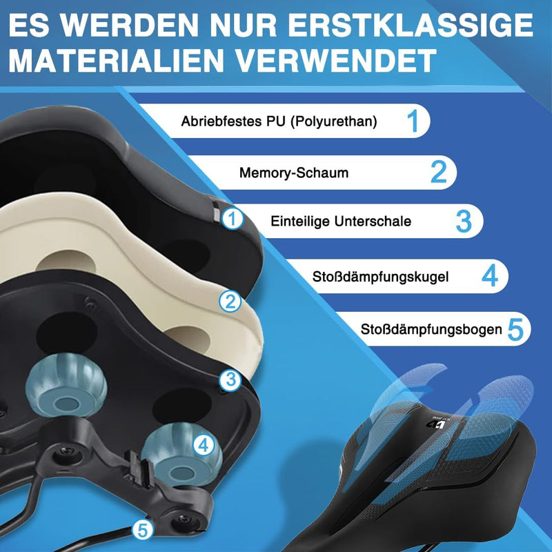 Bike Sattel Premium Universal Cloud Plus Fahrradsattel Bequem Weich Memory Schaum Radsattel Cityrads