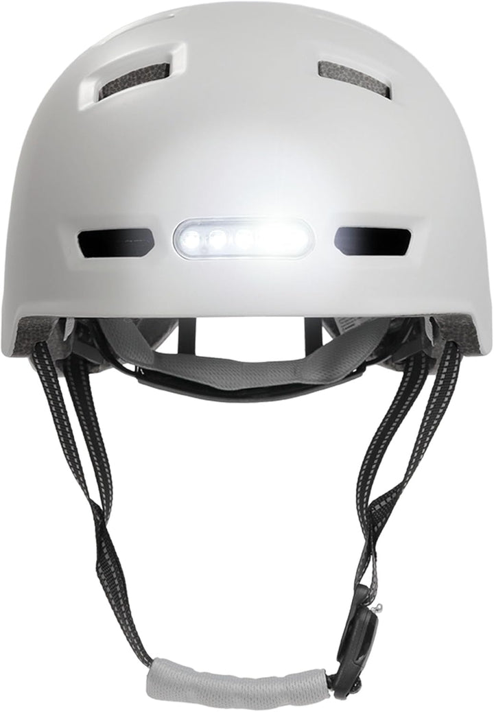 Crazy Safety Vertigo Matt Schwarz Fahrradhelm mit Vorder- und Rücklicht USB | Skater-Helm für Roller