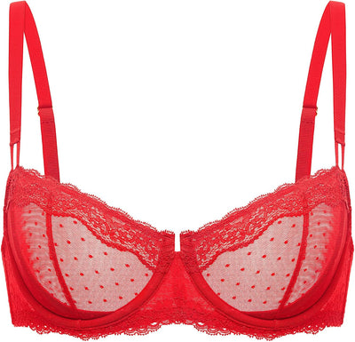 DOBREVA Balconette BH Damen mit Bügel Dirndl Push Up Sexy BHS Spitze Grosse Grössen Ungefüttert 70C