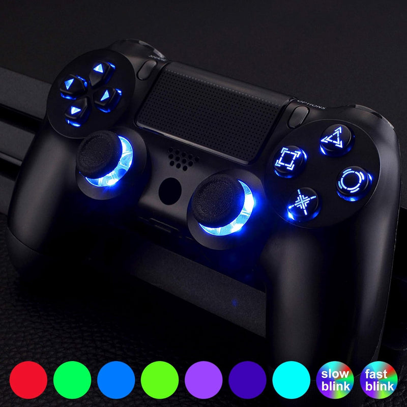 eXtremeRate Ersatz Leuchttaste Knöpfe für ps4 LED Tasten Set Buttons D-Pad Steuerkreuz Thumbsticks D