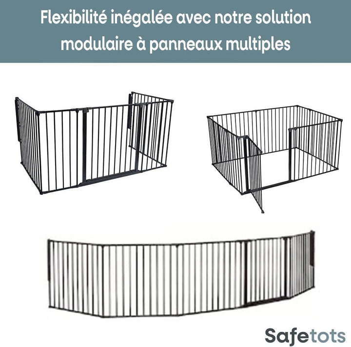 Safetots Zwei-Tür-Treppenschutzgitter Set, Weiss, 226cm Gesamtlänge, 70cm Höhe, Schraubmontage Weiss