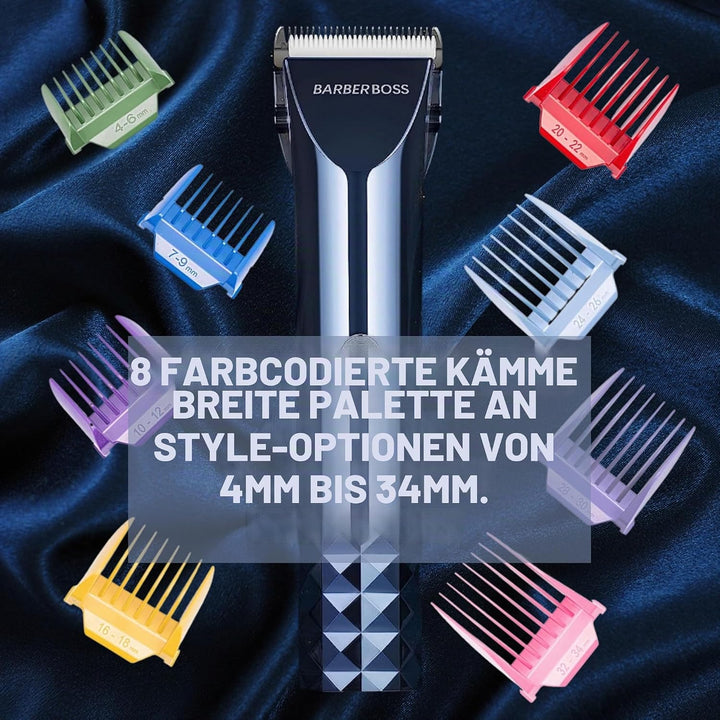 BarberBoss Haarschneidemaschine Herren, Schnurloser Bartpfleger für Männer, Verstellbare Klinge &amp; Ko