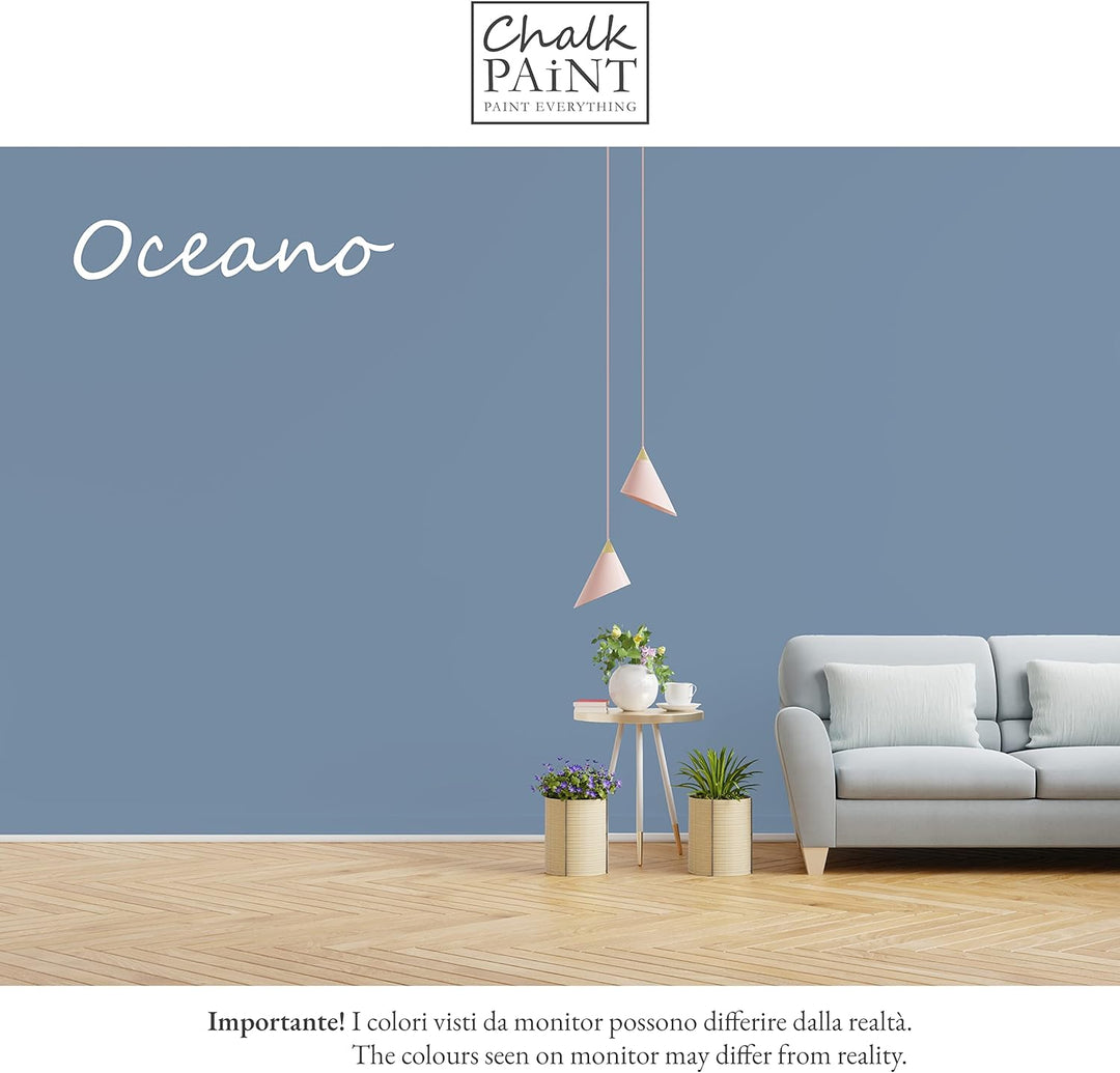 Chalk Paint Everything® Oceano Kreidefarbe Wasserbasis für Alle Oberflächen einfach zu verarbeiten o