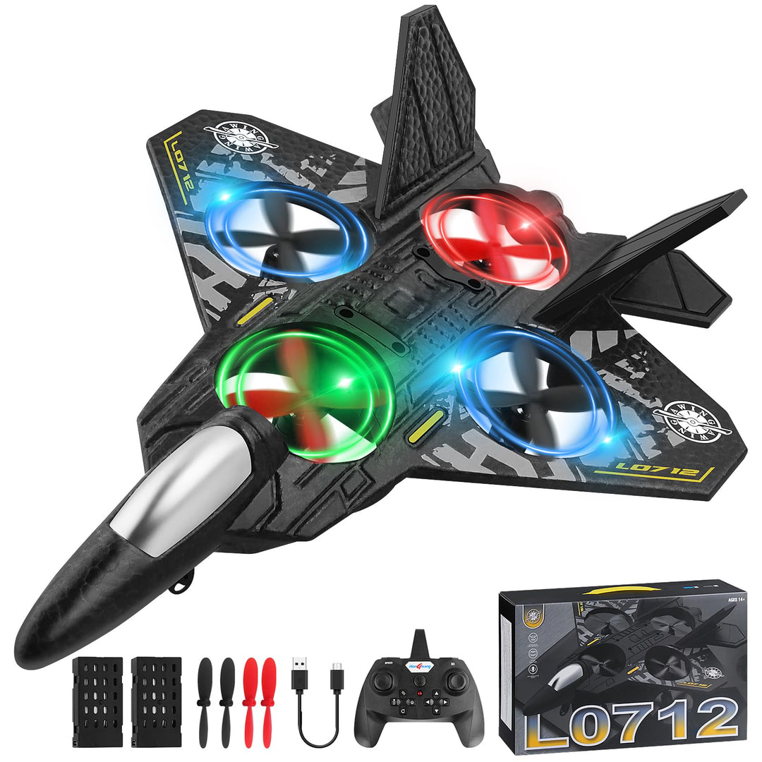 Henakmsl RC Flugzeug, 2.4GHz Ferngesteuertes Flugzeug L0712 Quadcopter Schwebendes Kampfflugzeug RC
