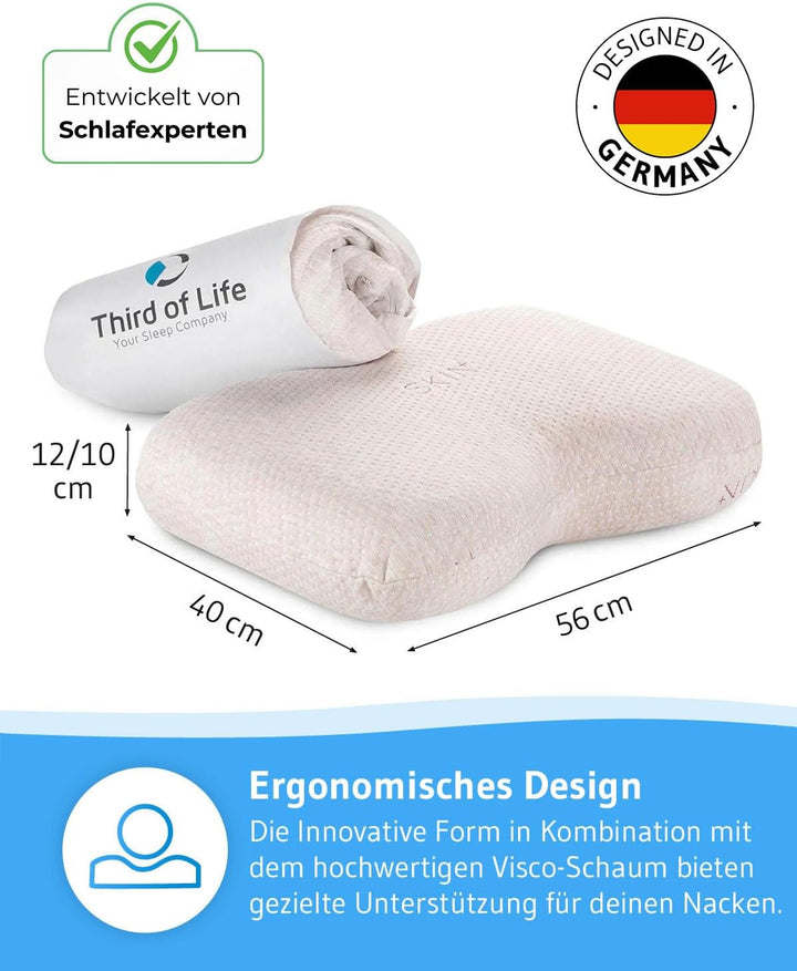 Gesundheitskissen maBELLA | Nackenkissen mit SKIN+ Bezug &amp; Probiotika zur Hautreinigung &amp; Pflege | A
