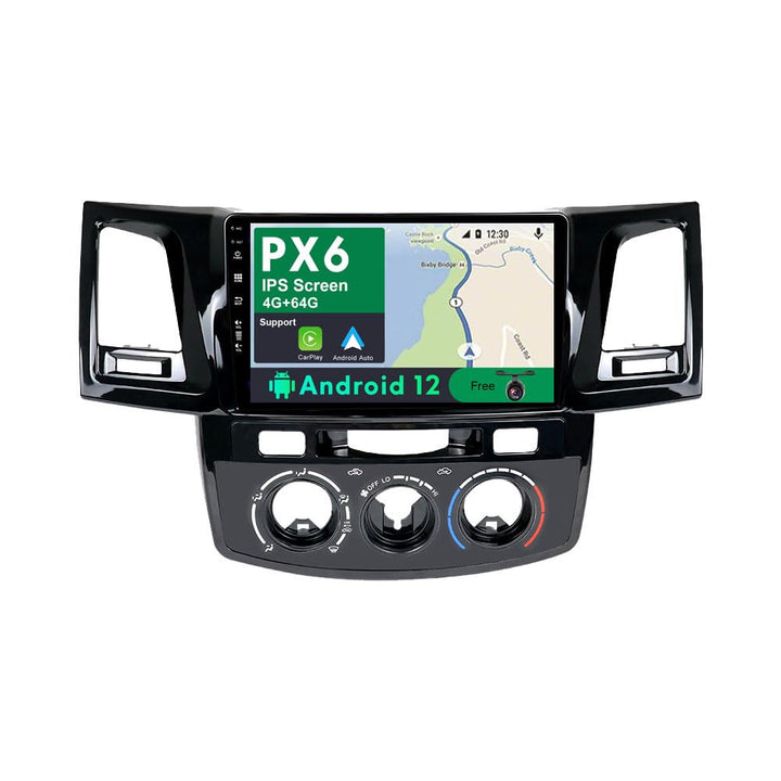 PX6 Android 12 IPS Autoradio Passt für Toyota Fortuner Hilux Revo Vigo (2004-2014) - 4G+64G - Kamera