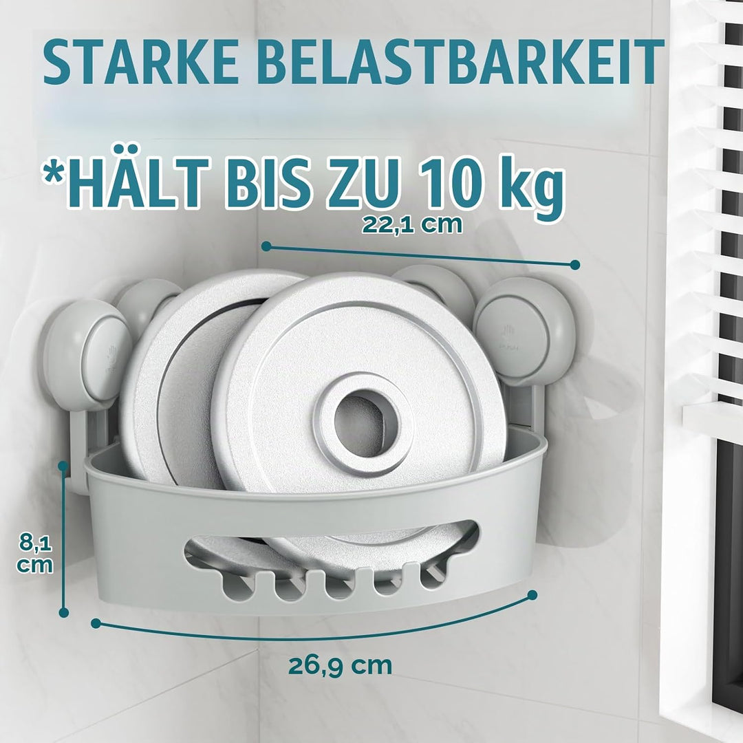 TAILI Duschablage Ohne Bohren Ecke Duschablage Saugnapf Dusche Organizer Grosse Kapazität Bad Organi