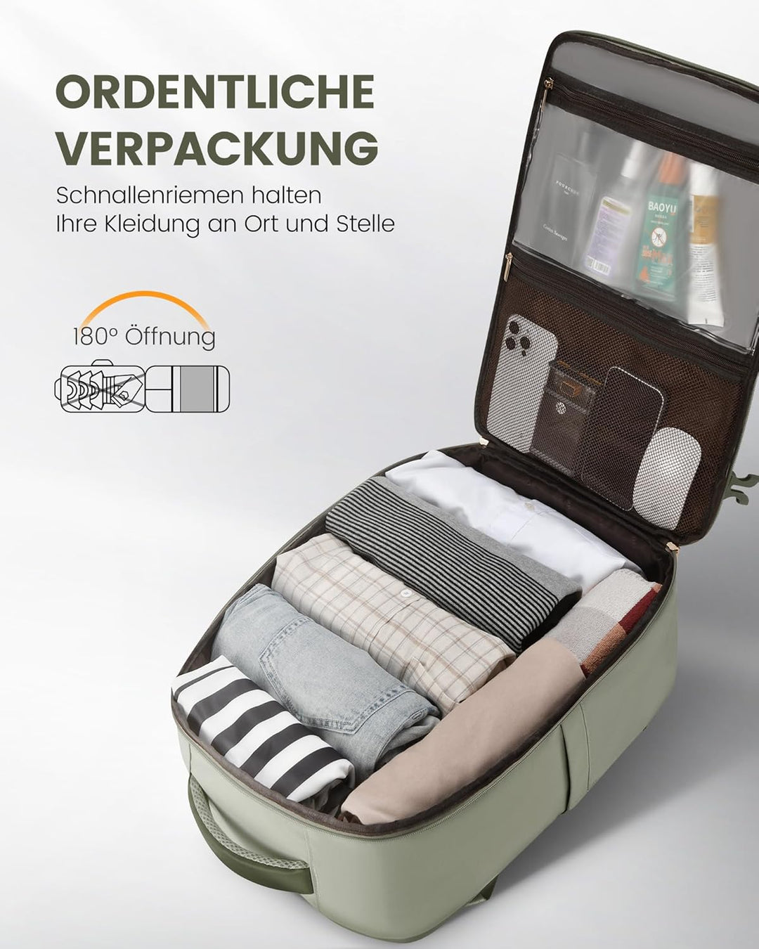 LOVEVOOK Ryanair Handgepäck 40x30x20, 24L Travel Handgepäck Rucksack für Damen, Erweiterbares Design