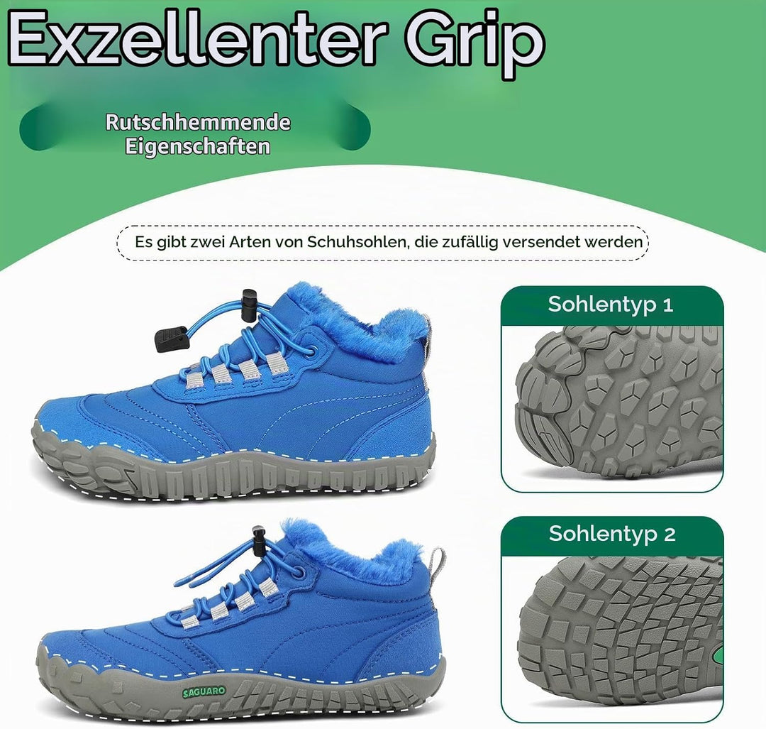 SAGUARO Kinder Winter Barfussschuhe Winterschuhe Warme Gefüttert Wanderschuhe Leicht rutschfest Wint