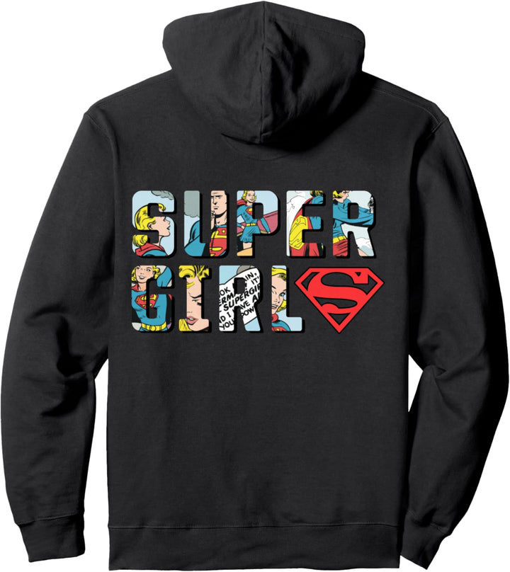Comicstrip mit DC Supergirl-Logo Pullover Hoodie
