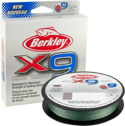 Berkley 9 x geflochtene Angelschnur 328 Yards Low-Vis Grün 9 Kilogramm, 328 Yards Low-Vis Grün 9 Kil