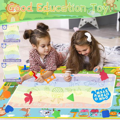 DICLLY 120x90cm Super Gross Aqua Doodle Matte - Wasser Malmatte für Kinder 1-6 Jahre,Magic Zeichenma