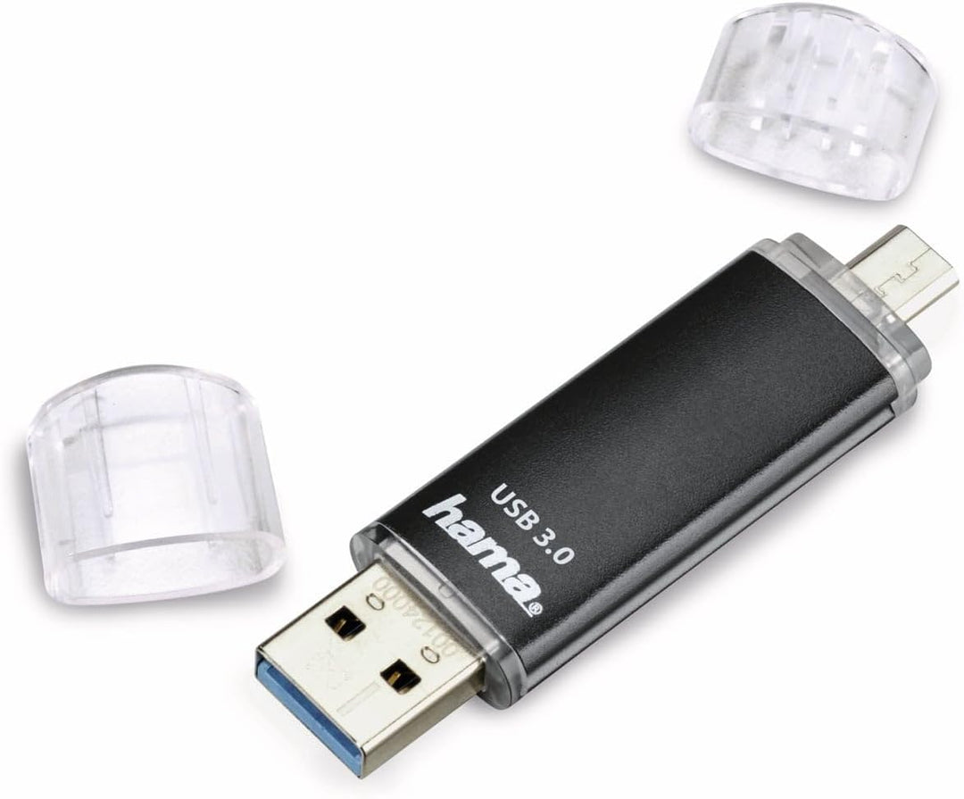 Hama 128GB USB-Speicherstick mit USB 3.2 & microUSB (2-in-1 USB-Stick, z.B. für Android Handy, Table