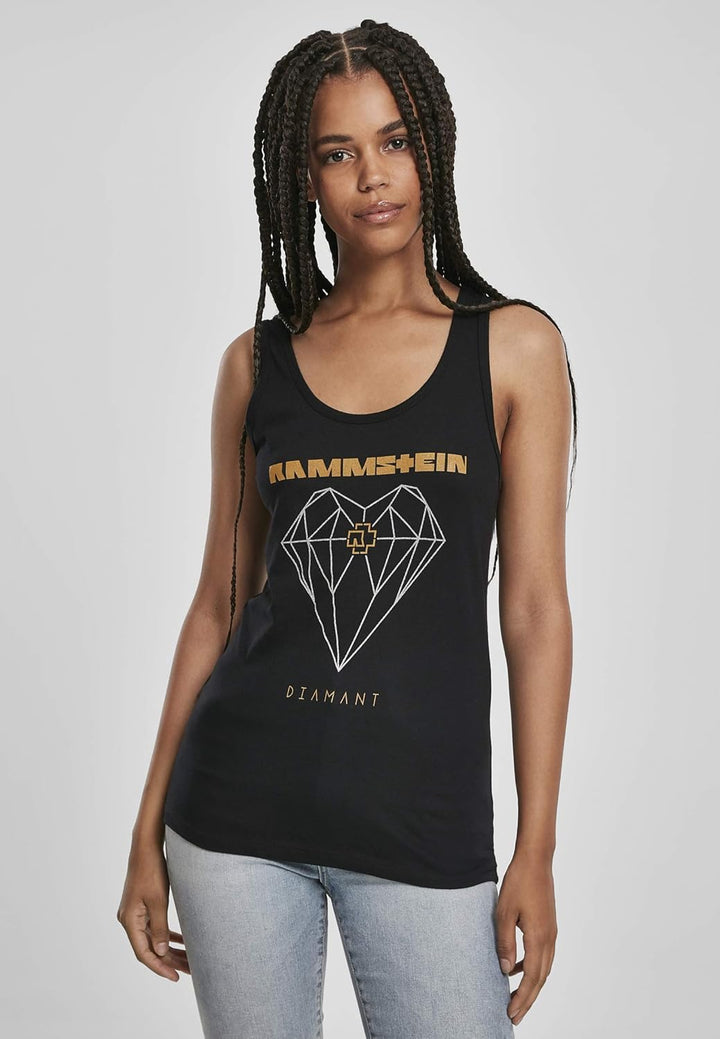 Rammstein Damen Ladies Diamant Tanktop S Schwarz (Black 00007), S Schwarz (Black 00007)