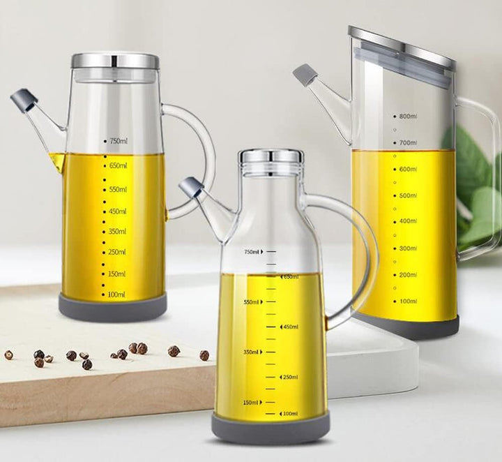 XiaoShenLu Essig und Ölflasche, Ölspender und Hohes Borosilikatglas Olivenöl Flasche Behälter für BB
