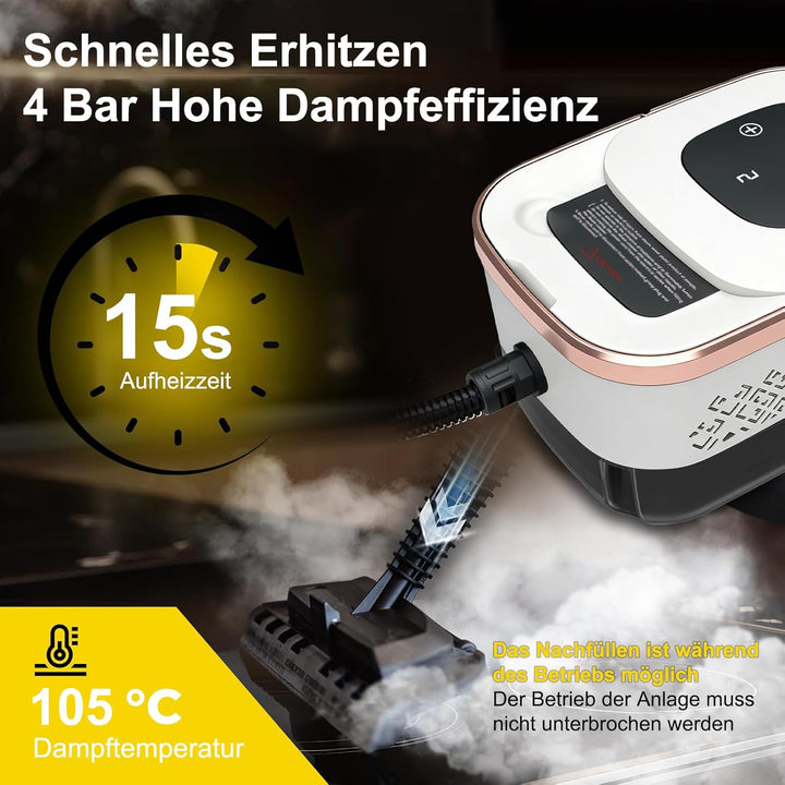 Dampfreiniger Für Alles | 1500W Dampfreiniger Handgerät | 1250ml Steam Cleaner | Handdampfreiniger M