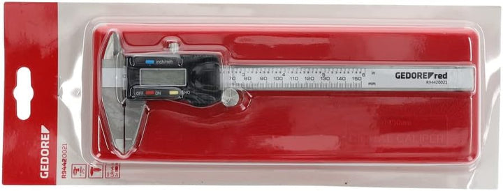 GEDORE red digitaler Messschieber, mm/Zoll-Anzeige, Messbereich: 153 mm, 6", Aussen-/Innen-/Stufen-/