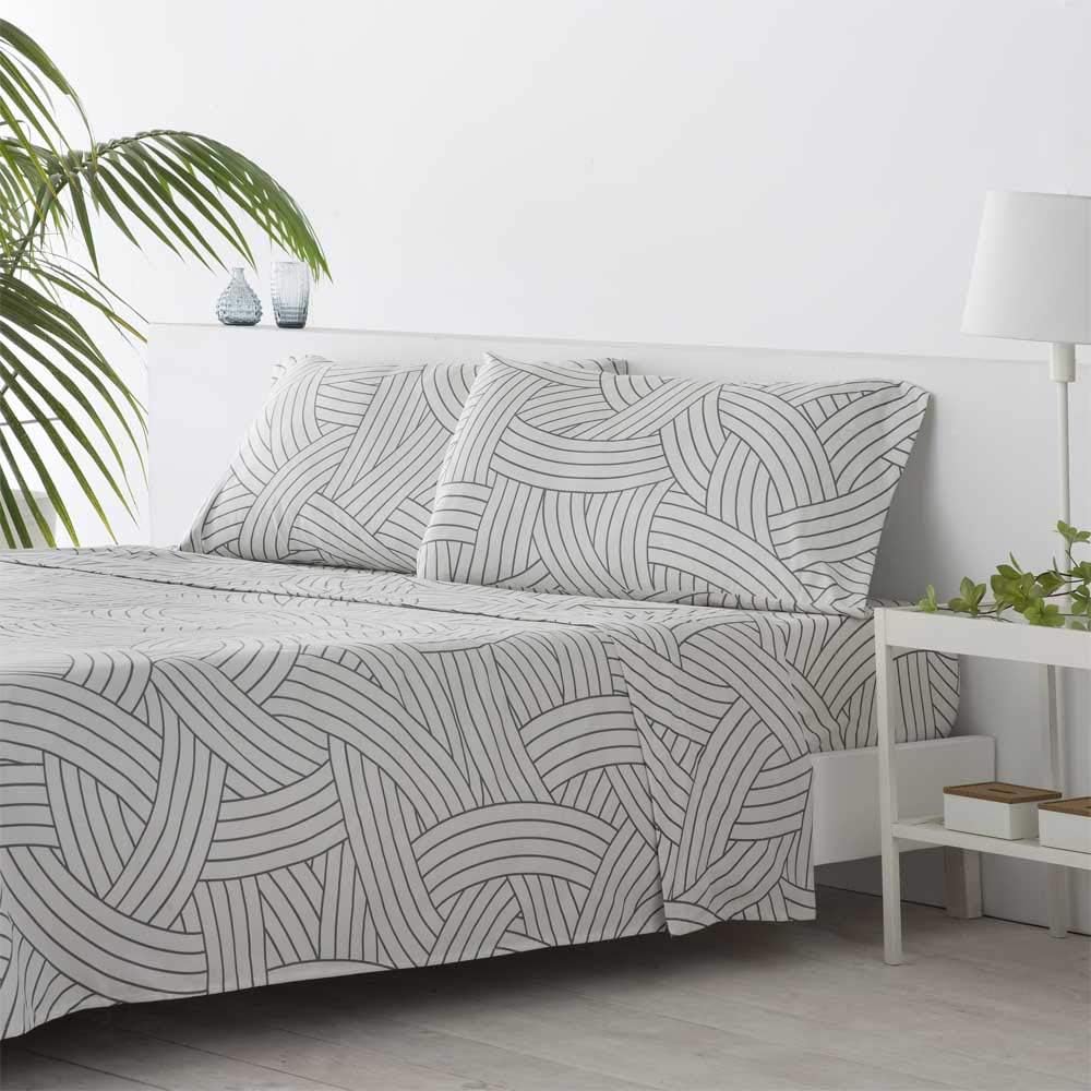 COTTON ARTean Salinas Bettwäsche-Set, 135 x 190/200 cm, hypoallergen Cama 135 X 190/200 Weiss, Cama